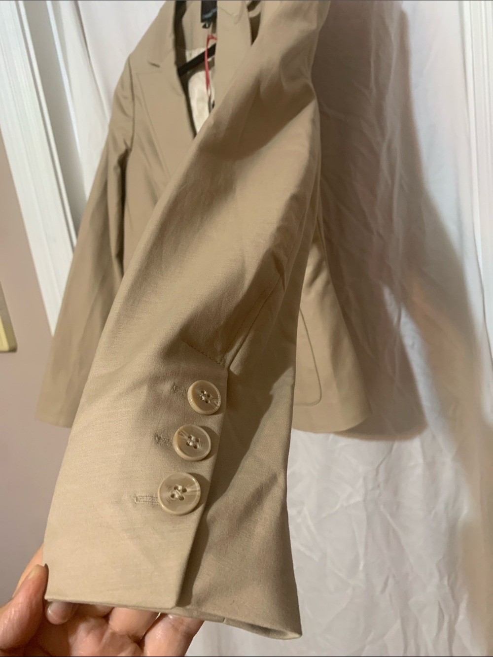 CYNTHIA ROWLEY Khaki colored 97% Cotton Blazer Jacket LARGE NEW NWT - Picture 4 of 8